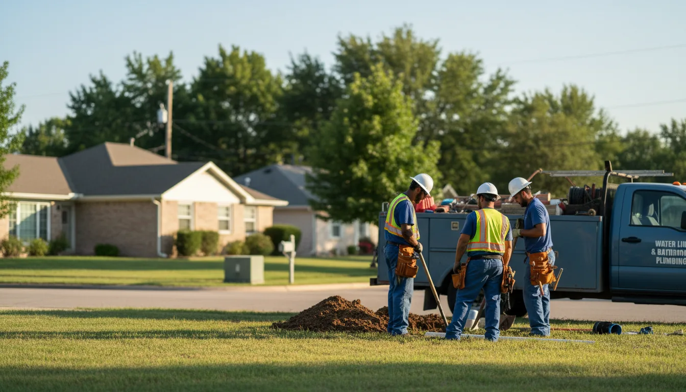 Residential water line and bathroom plumbing service in Old Appleton, MO